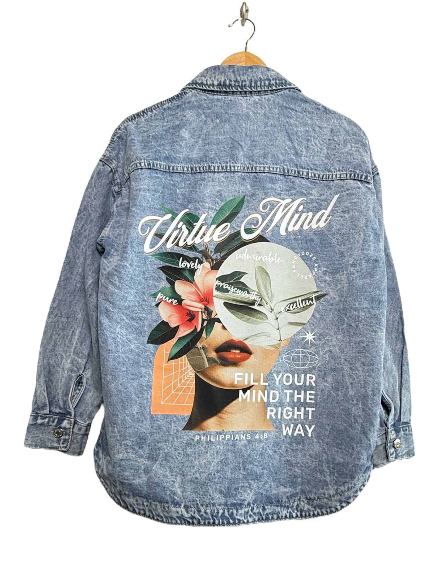 Fill Your Mind Denim Jacket – Inspired by Philippians 4:8