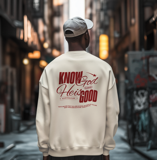 Know God He is Good-Sweatshirt red