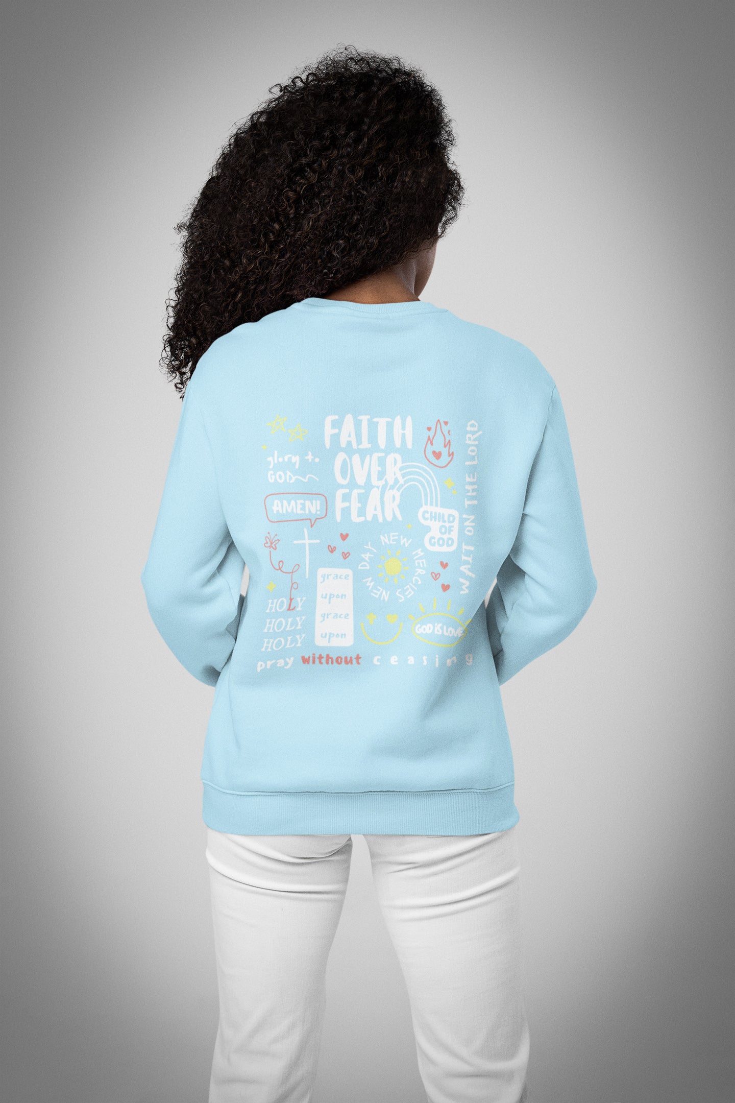 Bible Affirmation Doodles Style - Crewneck Sweatshirt